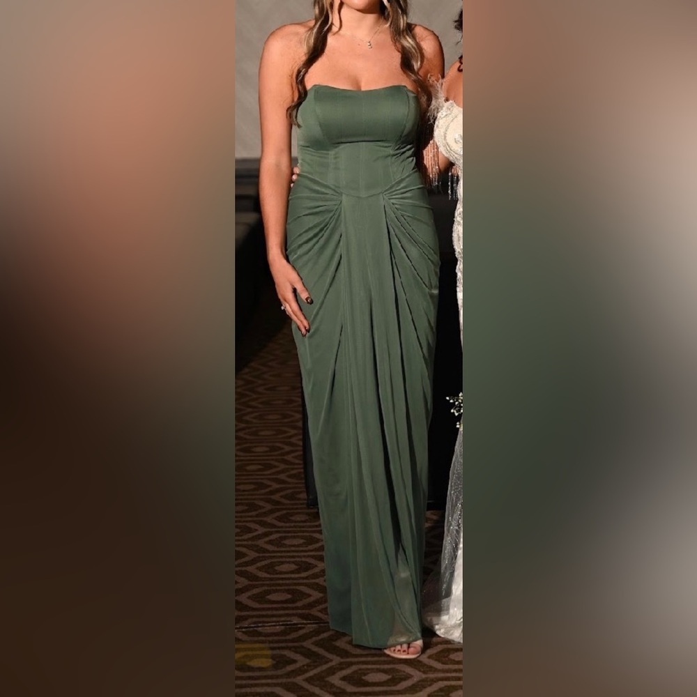 Elegant Azazie Green Strapless Dress